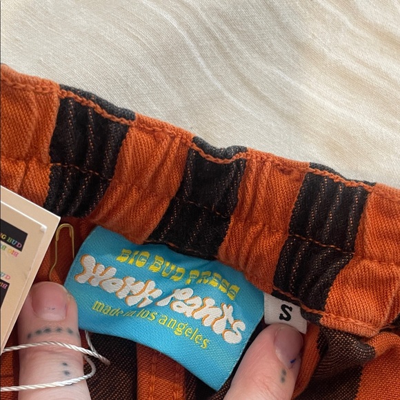 Big Bud Press Orange and Black Striped Flare Pants - Picture 4 of 6